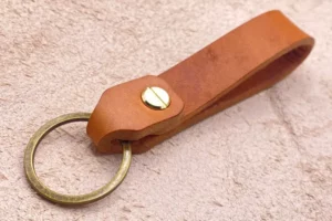 4mm Leder Schlüsselanhänger personalisiert mit Gravur braun