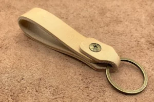 3,5mm Leder Schlüsselanhänger personalisiert mit Gravur natur
