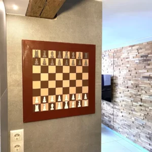 Leder Schachspiel zur Wandmontage mit individueller Gravur
