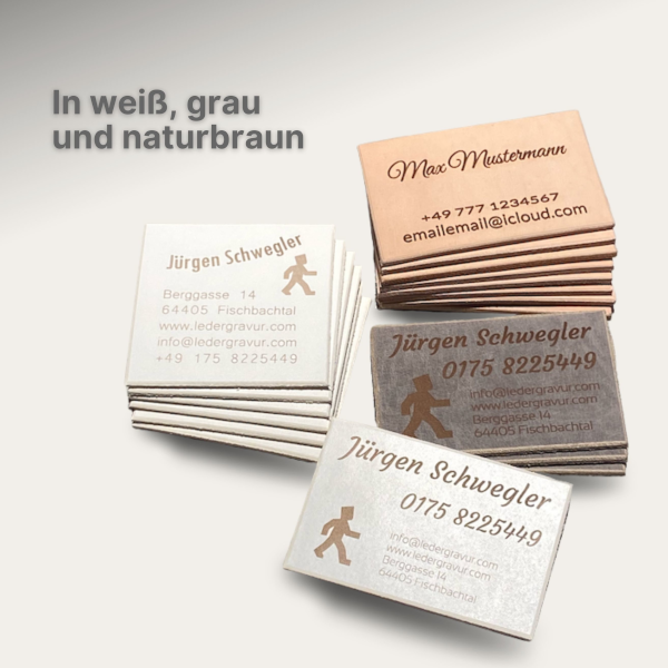 Personalisierte Leder Visitenkarten aus echtem Leder mit Lasergravur