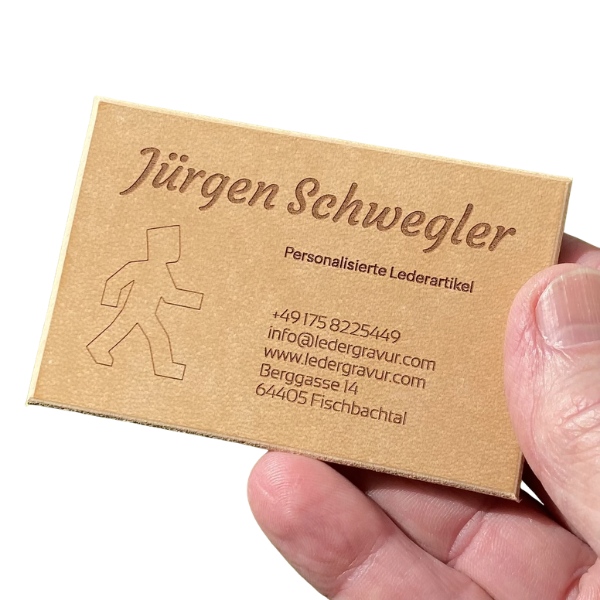 Personalisierte Leder Visitenkarte aus Echtleder mit Gravur