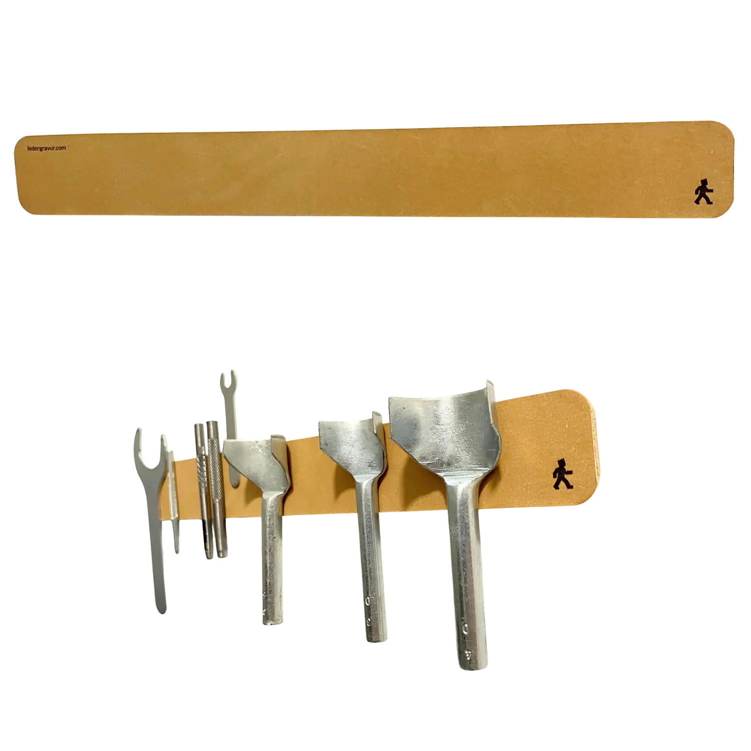 Bad Organizer Leder magnetisch für Feilen Scheren und Pinzetten mit Wunschgravur natur 33cm-Leiste mit und ohne Werkzeug